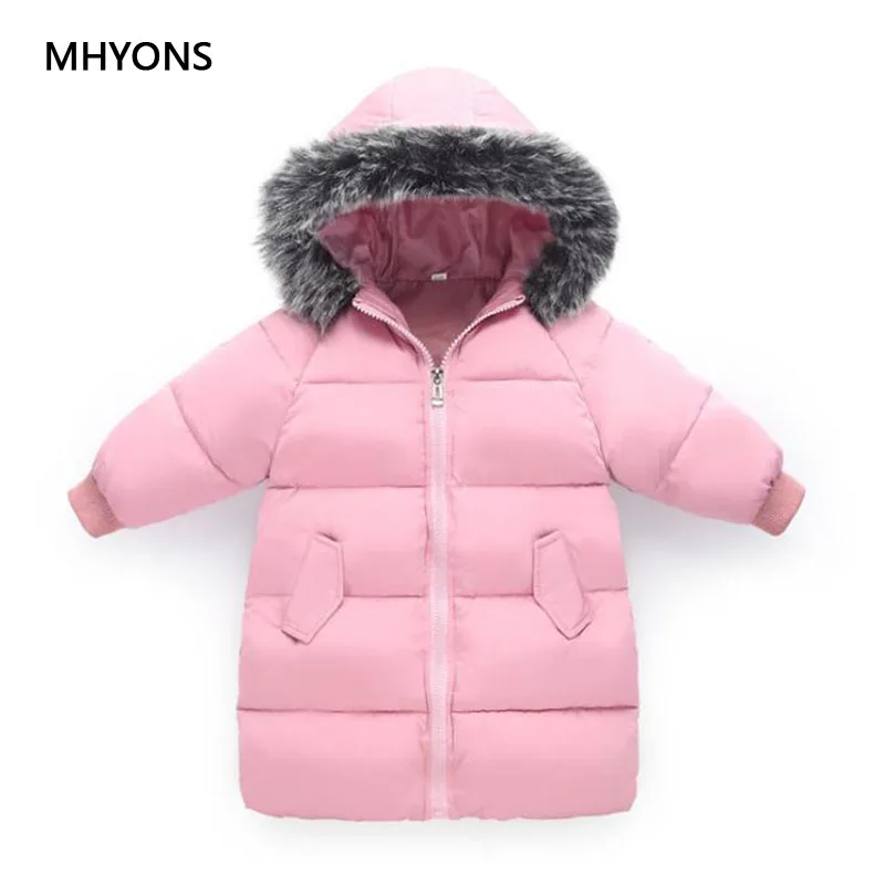 MHYONS 2018 New Kids Winter Jacket Baby Outerwear Girls Coat Boys Jackets Coats Thick Warm Children Hooded Cotton Down | Мать и ребенок