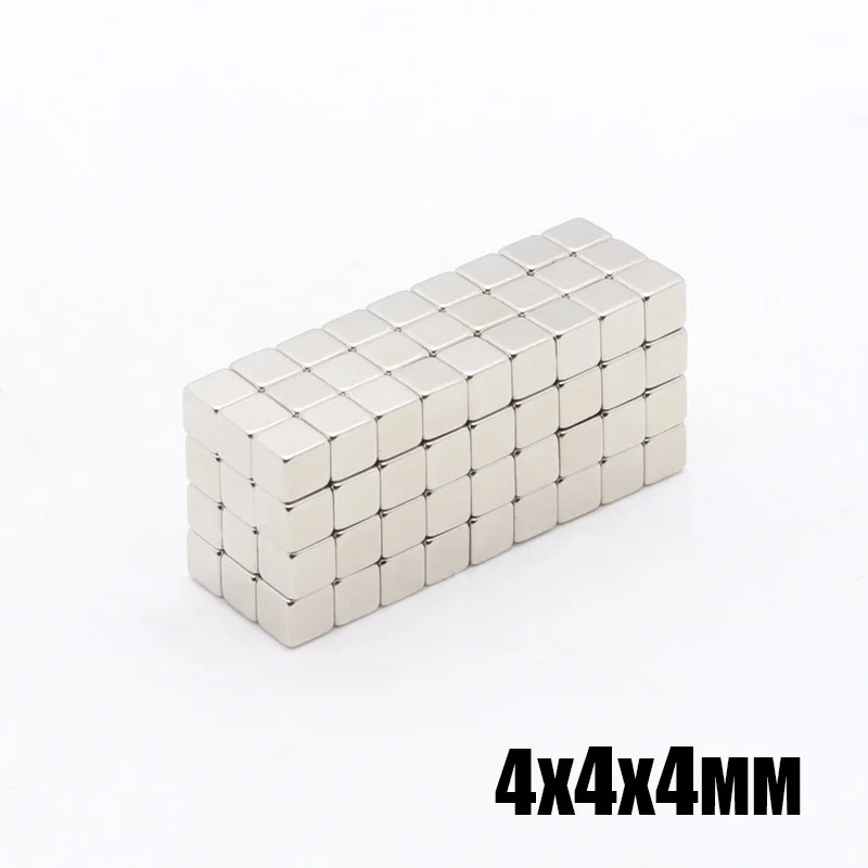 200 шт. 4x4x4 мм небольшой Неодимовый магнитный куб 4 мм N35 мощный магнитный блок Buck Cube DIY Головоломка NdFeB квадратный