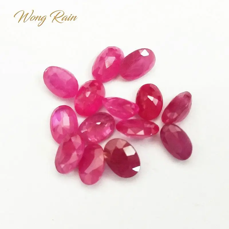 

Wong Rain Top Quality 1 PCS Natural 5 * 7 MM Oval Cut Ruby Loose Gemstone DIY Stones Decoration Fine Jewelry Wholesale Lots Bulk