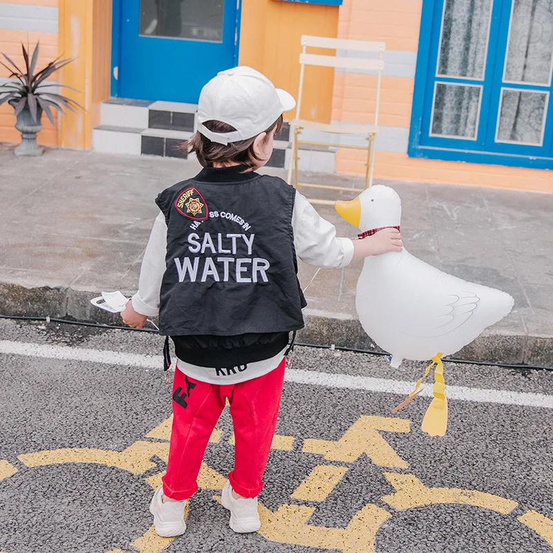 2019 новый весенний Повседневный жилет для детей верхняя одежда мальчиков куртка с