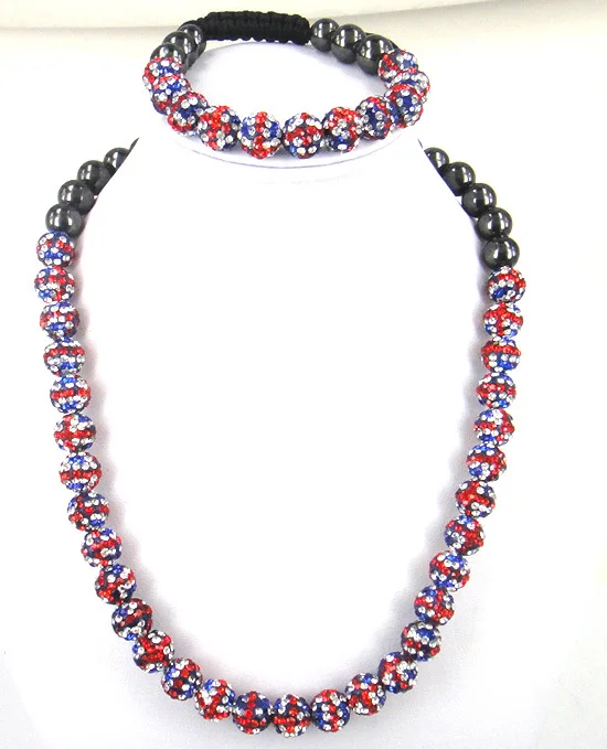 Классический Модный комплект из колье и браслета MOODPC со стразами флагом