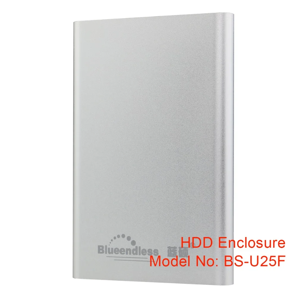 Металлические алюминиевые тонкие мобильные жесткие коробки для дисков с портом