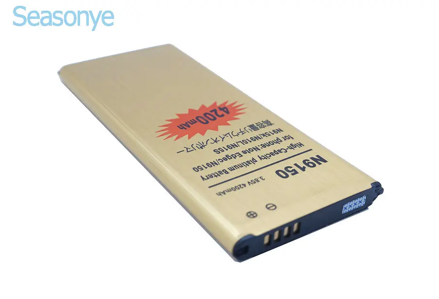ЖК зарядное устройство Seasonye + 2x Золотая аккумуляторная батарея для Samsung Galaxy Note Edge