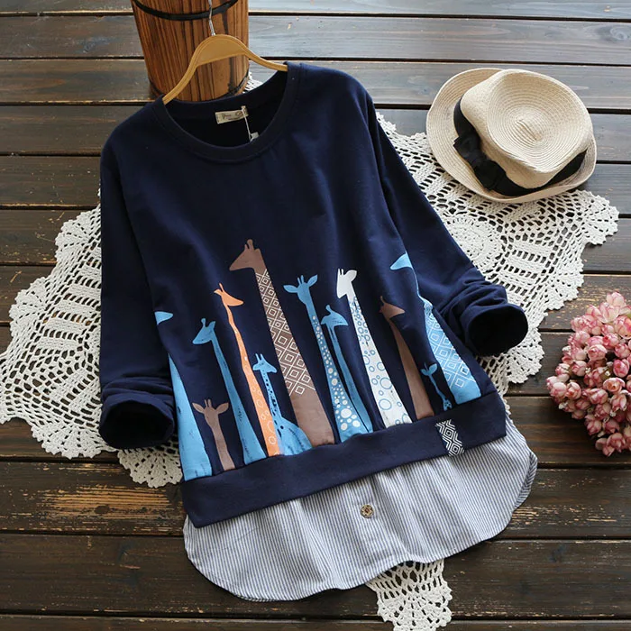 Женская толстовка с длинным рукавом повседневный Свободный пуловер составного