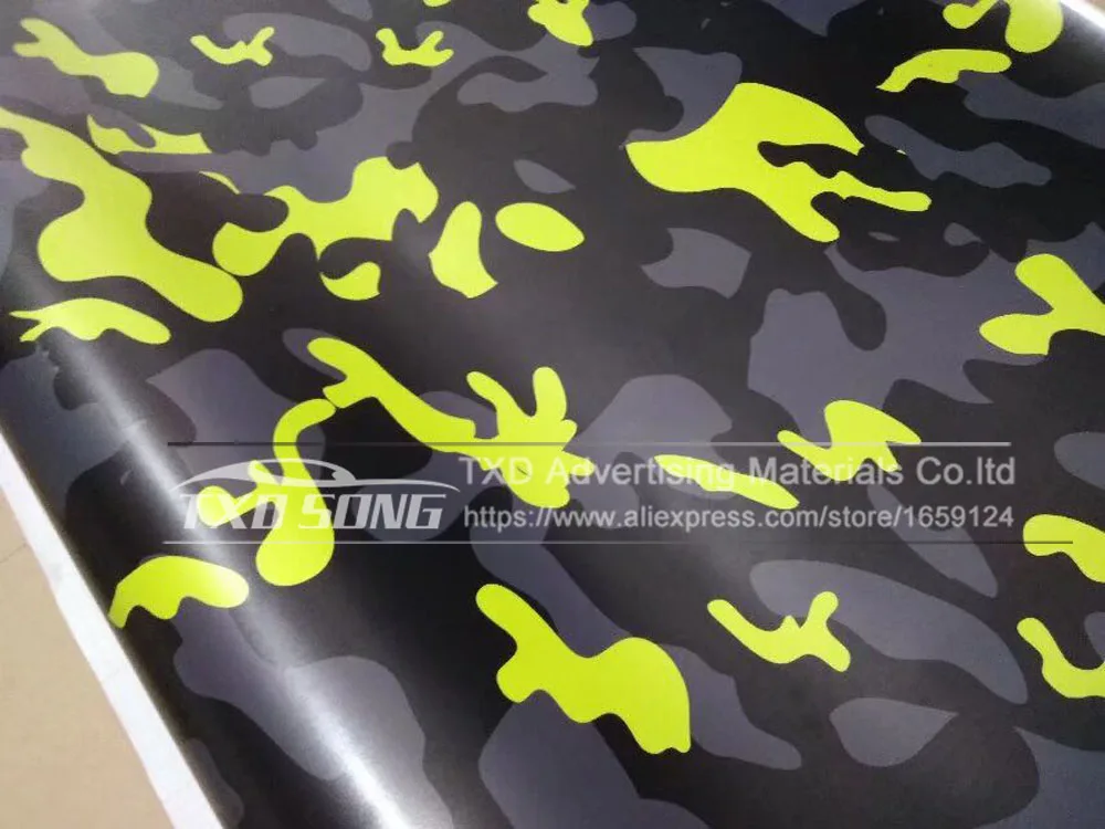 Желтый Arctic Camo винил для обертывания автомобиля с воздушным Rlease pixel camo камуфляжные