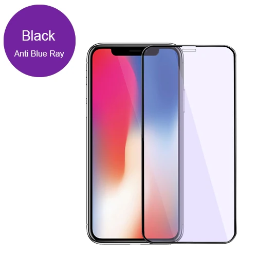 Black Anti Blue Ray RONICAN полное покрытие закаленное стекло для iPhone XS протектор экрана 3D защитное стекло пленка для iPhone X 10 на iPhone X 5,8 дюймов - Цвет: Black Anti Blue Ray