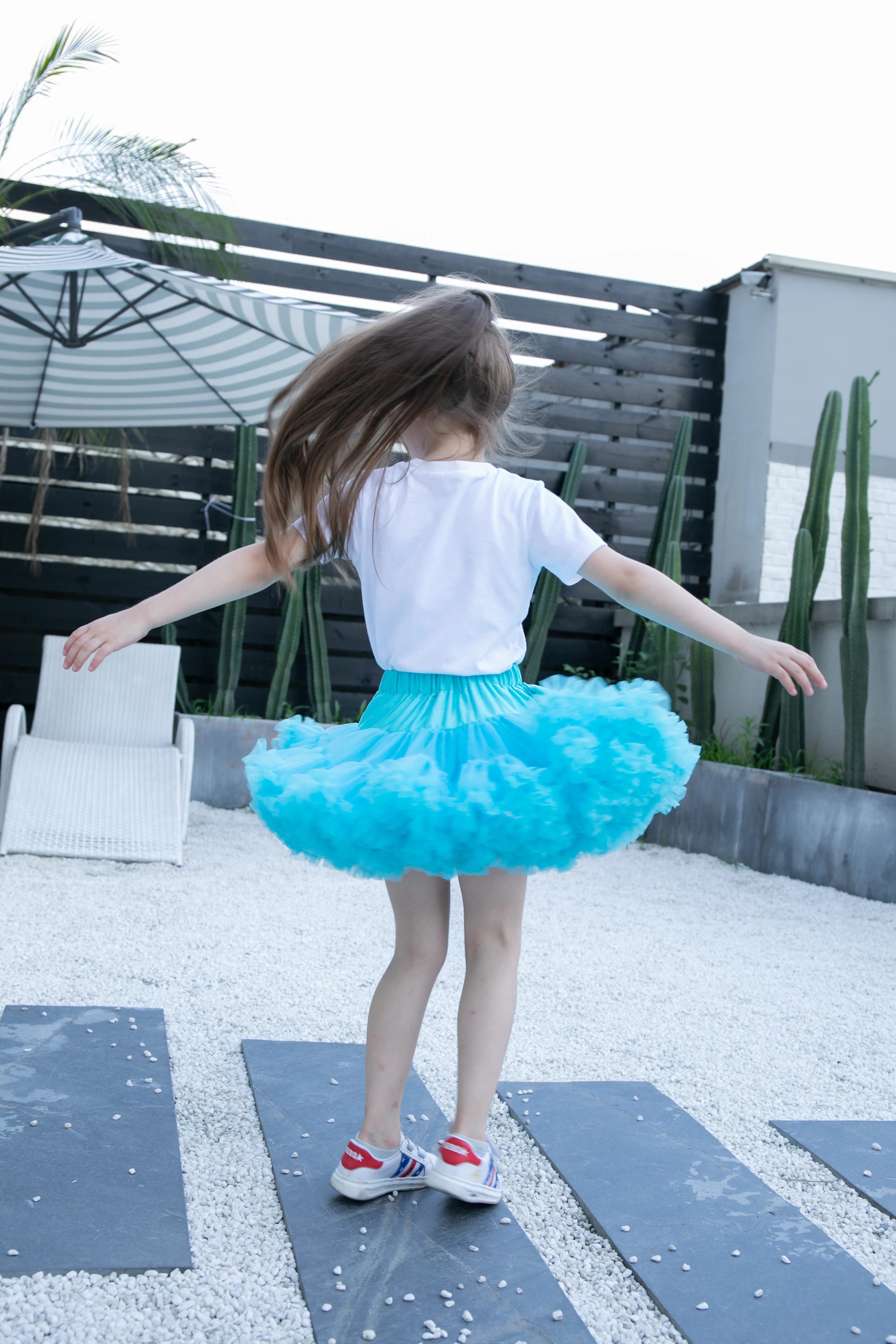 Шифоновая юбка пачка небесно голубого цвета для маленьких девочек на Рождество