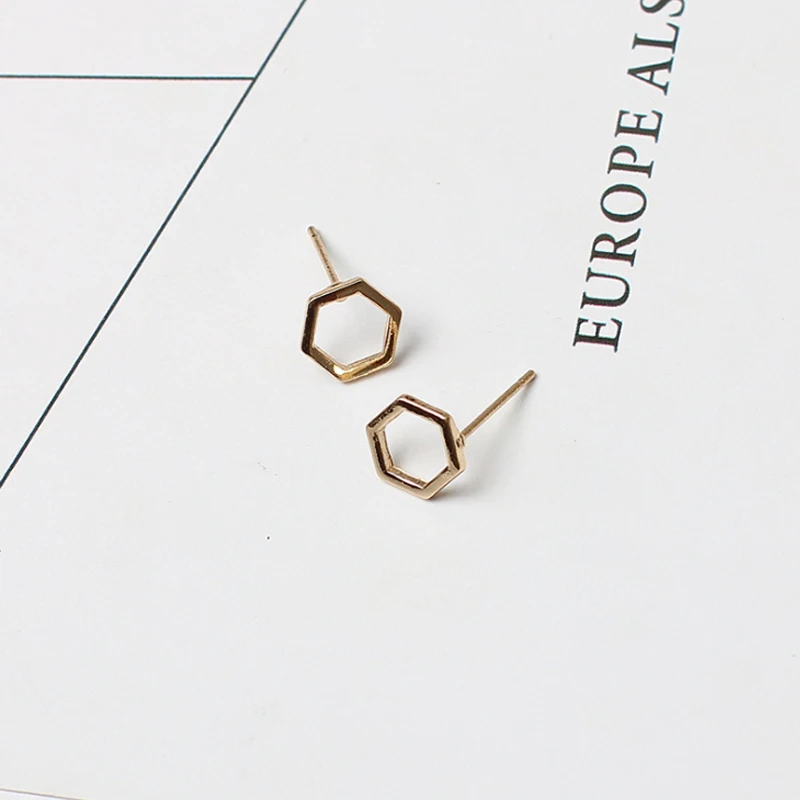 Женские серьги пусеты Poputton Винтажные с геометрическим узором 2018|stud earrings|stud earrings