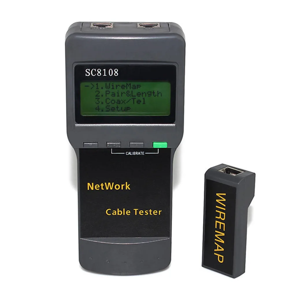 SC8108 ЖК тестер для сети инструмент проверки телефонного кабеля LAN с дисплеем