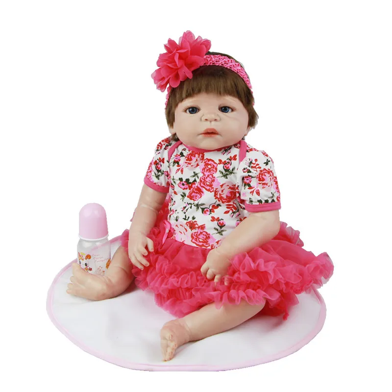 Hot Wholesale 23 Inch Full Silicone Reborn Baby Dolls Girls Realistic Adorable Red Skin For Kids Birthday Gifts | Игрушки и хобби
