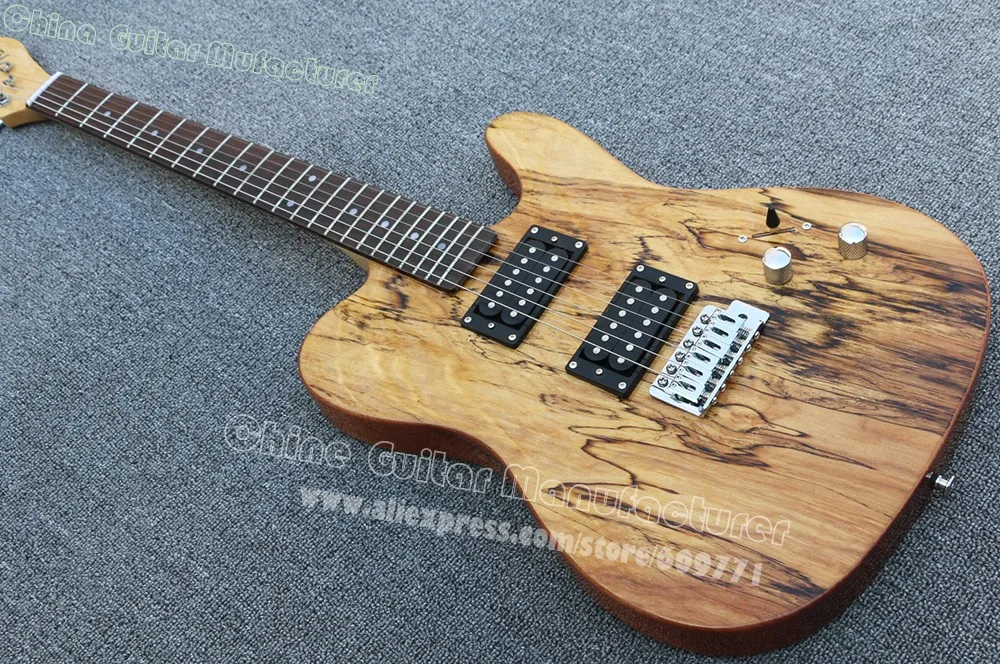 Высокое качество на заказ натуральная деревянная полоса Топ TL электрогитара
