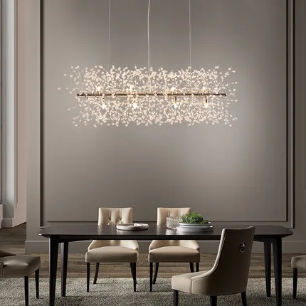 LED Modern Crystal Pendant Lights Fixture European Romantic Flower Dandelion Hanging Lamps Shopping Mall Hotel Dining Room Light | Лампы и