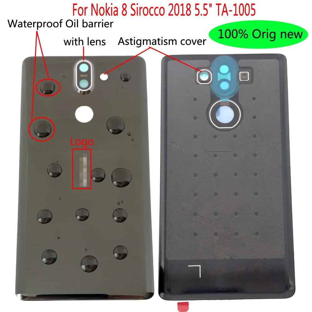 Shyueda Оригинальная Новинка с объективом для Nokia 8 Sirocco 5," TA-1005 стеклянная задняя панель корпуса крышка батареи