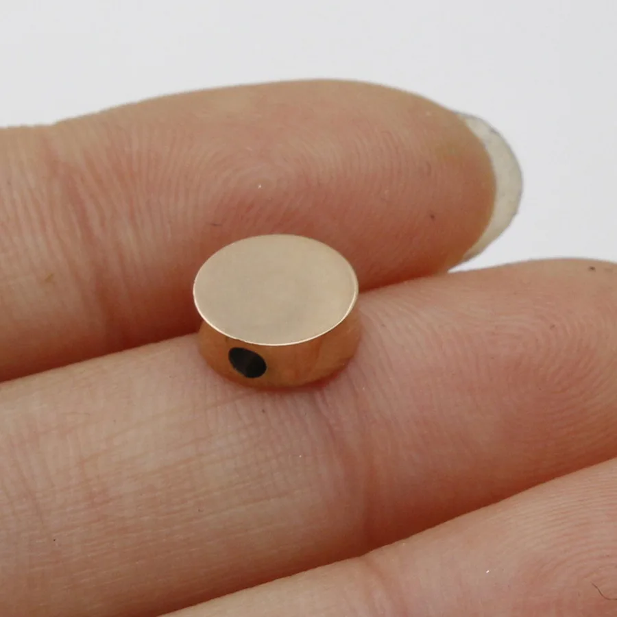 Rose Gold 50 шт./лот нержавеющая сталь Зеркальная полировка Spacer Бусины Подходит DIY украшения ручной работы аксессуары, браслеты ювелирных изделий - Цвет: Rose Gold