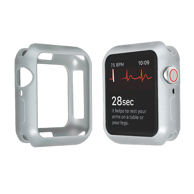 Мягкий силиконовый чехол для Apple Watch 3 2 1 38 мм 42 мм полный защитный чехол бампер для iWatch 5 4 44 мм 40 мм чехол для часов Броня - Цвет: Color2 Fog