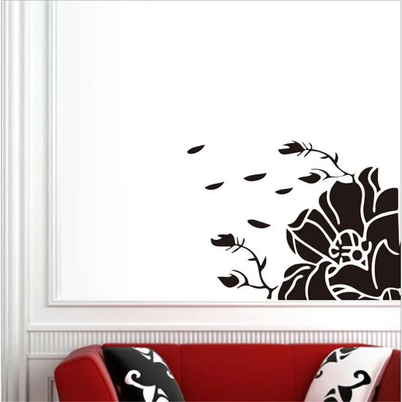1 шт. элегантные настенные наклейки с цветами Женский фон для комнат домашний