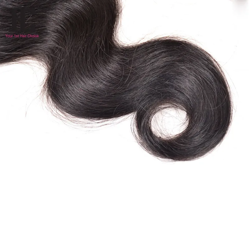 Малайзии объемная волна с закрытием 7а необработанные малайзии девы волос 3