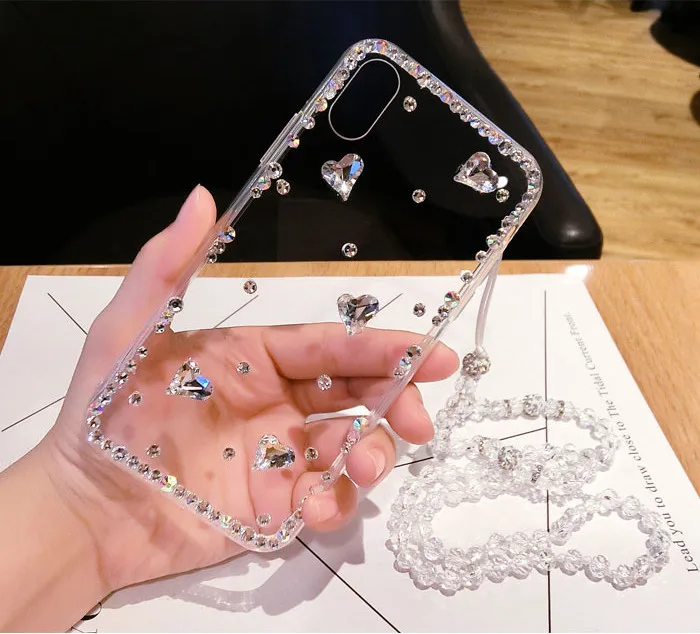Чехол для телефона Luxury Diamond Glitter Love Heart для Xiaomi 9 SE MIX3 3 MAX 5 5S Plus 5X 6 6X Note 8 8SE Soft Clear Cover.