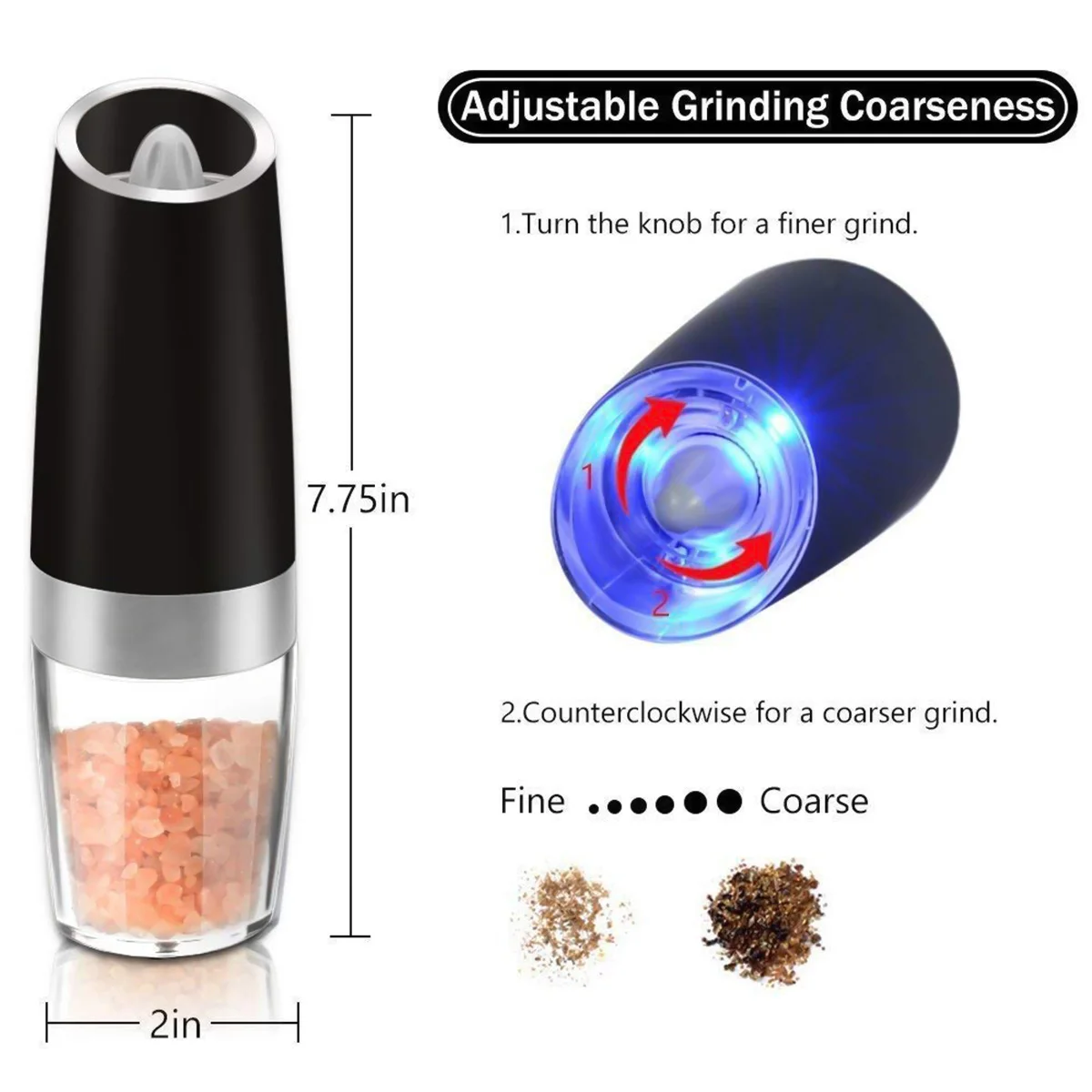 Электрическая шлифовальная машина для соли и перца с автоматическим датчиком на