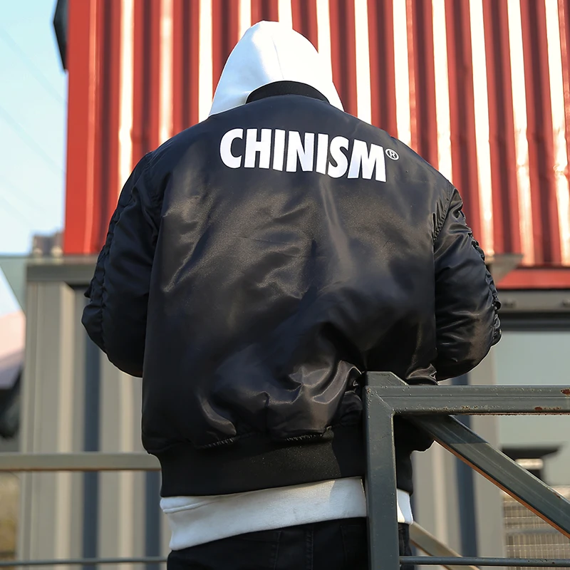CHINISM зима толстые Ma1 Курточка бомбер пилот анархии верхняя одежда мужские марки