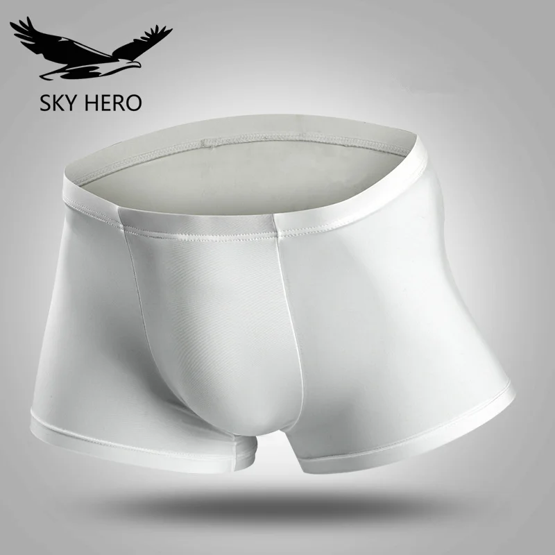 Трусы боксеры мужские прозрачные шелковые нейлоновые пикантные шорты нижнее