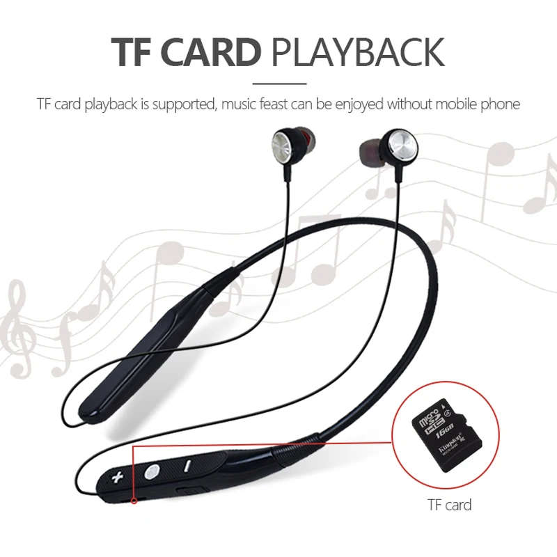 Беспроводная Шея 733 TF Bluetooth наушники воротник стерео Бас спортивный микрофон