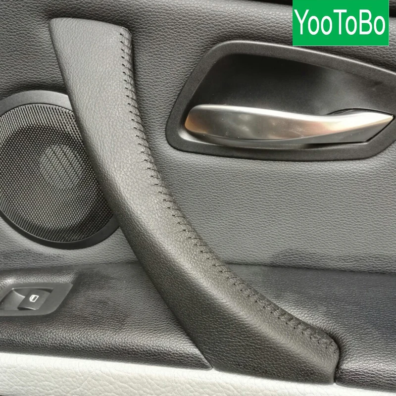 Текстура углерода Автомобильная ручная пришивная Дверная панель для BMW 3 серии E90