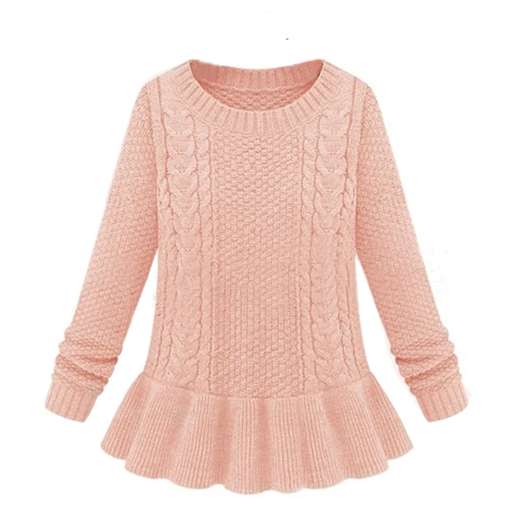 2019 Gaorui Spring New Woman Tops Autumn Female Sweater Coat Long Round Collar Loose Knit Women plus size | Женская одежда
