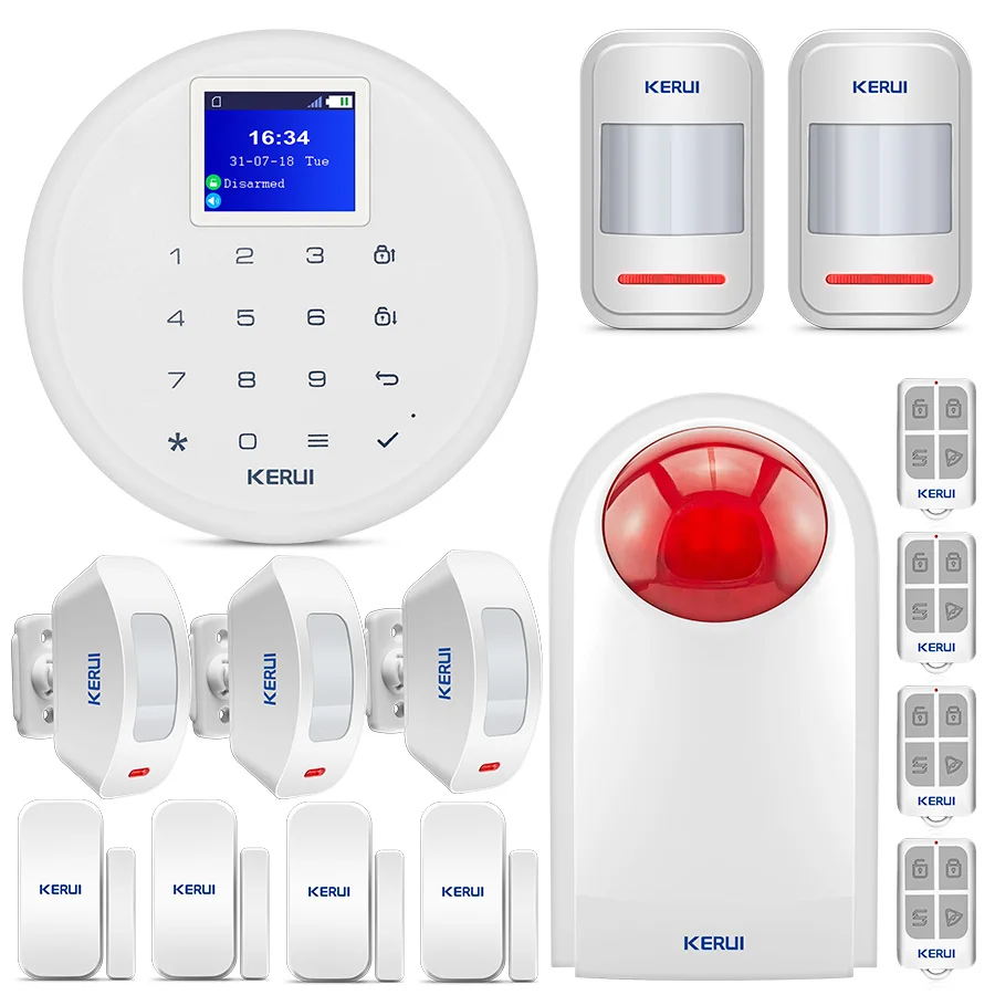 KERUI G17 Home Alarm GSM Security 1.7 Inch TFT Touch Screen System Smoke Motion door magnet Detector smart alert | Безопасность и
