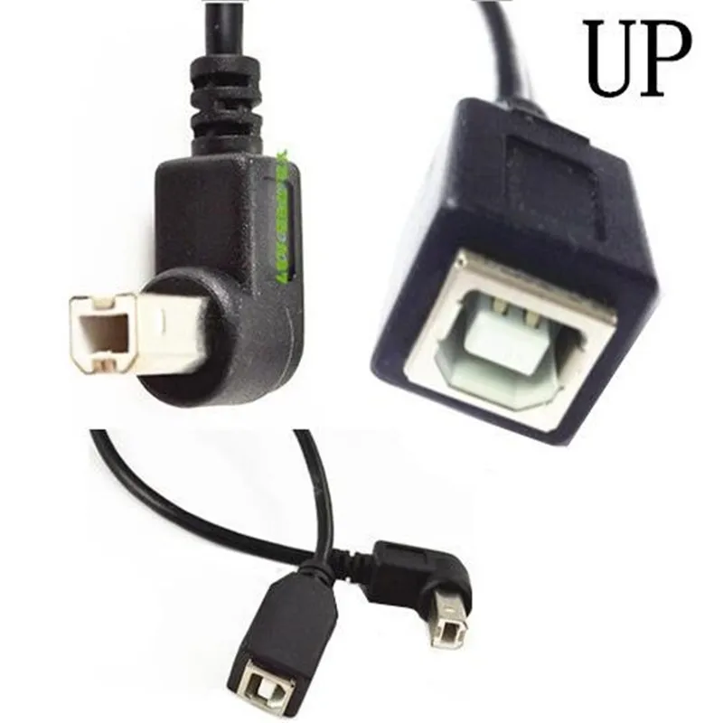 USB кабель для принтера 25 см 2 0 B штекер на гнездо Удлинительный вверх вниз вправо