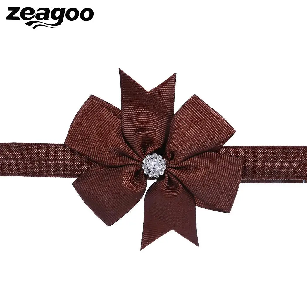 Zeagoo 1 Pcs Elastic Wide Flower Fashion Eye-catching Crystal Soft Headband For Kids Girls Casual Party 20 Colors Hair Accessory | Детская