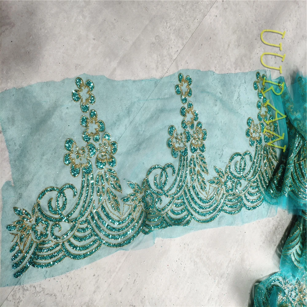 10 ярдов Золотая блестящая кружевная отделка лента широкая французская