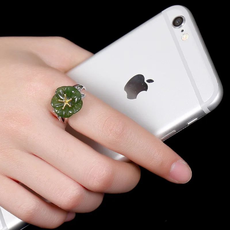 Adjustable Ring Silver Women 925 Sterling silver Rings Handmade Jade Jewelry Vintage rings | Украшения и аксессуары