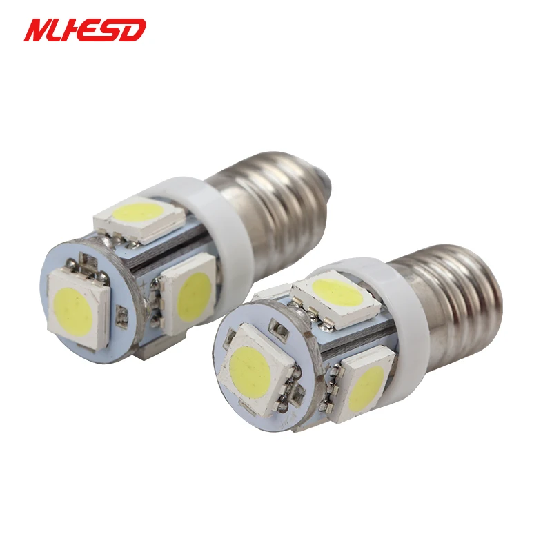 100 шт 6V E10 5050 светодиодный AC/DC 12V 5SMD 5 чистый белый теплый холодный красные синие