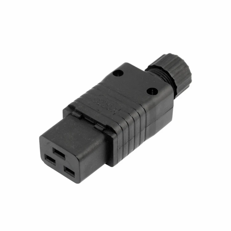 Черный перезаряжаемый разъем PDU IEC 320 C19 шнура питания 16A | Строительство и ремонт