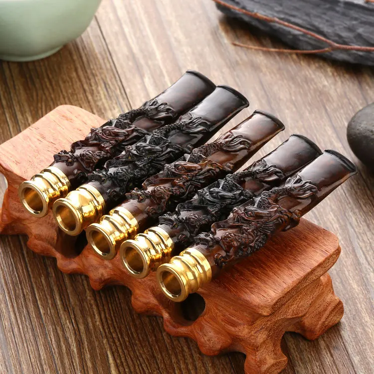 YIHUI Ивовый держатель для сигарет деревянная ручная работа кукуруза набор труб с
