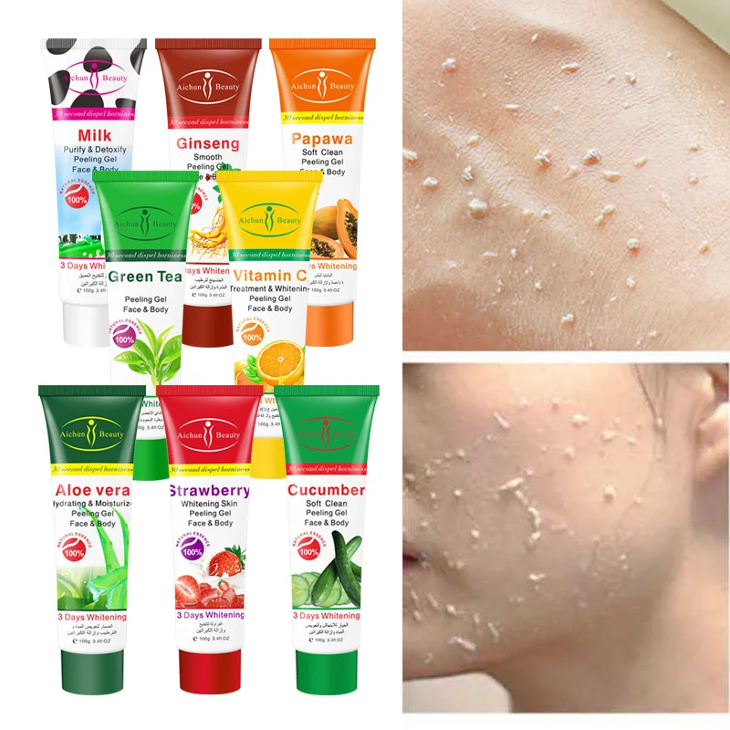 Aichun Beauty Papawa молочко алоэ зеленый чай отшелушивающий крем скраб гель для пилинга