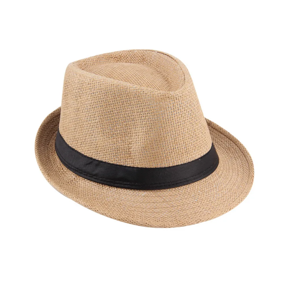Женская Соломенная Панама Летняя Пляжная Fedora Мужская Гангстерская шляпа Соломенная Панама Стиль упаковываемая дорожная шляпа женский мужской Fedoras Горячая