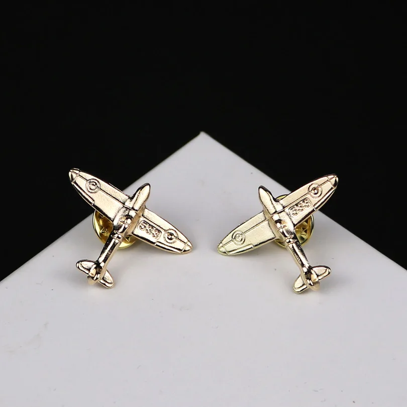 Delicate Airplane Small Brooches Pin for Shirt Collar Tips gold color 2016 Newest Arrival ee | Украшения и аксессуары