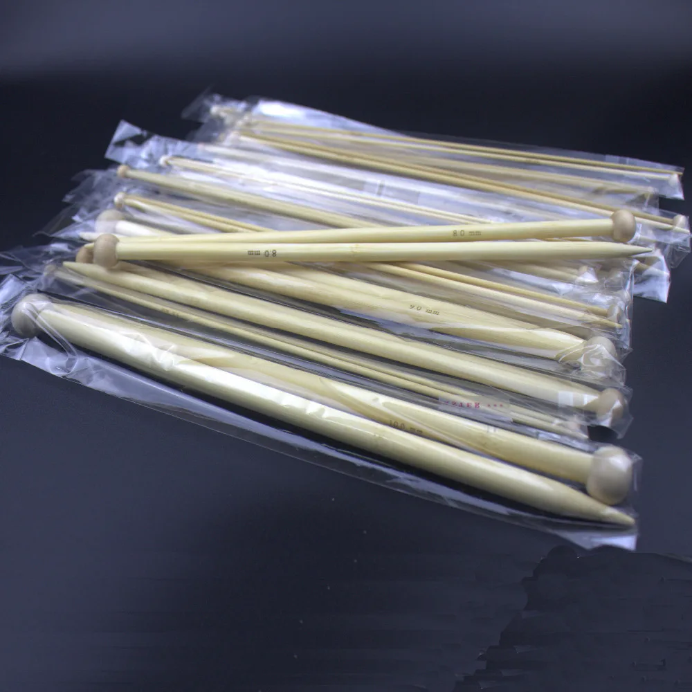 Реальное фото Набор вязаных спиц из бамбука 18 размеров набор гладких высокого