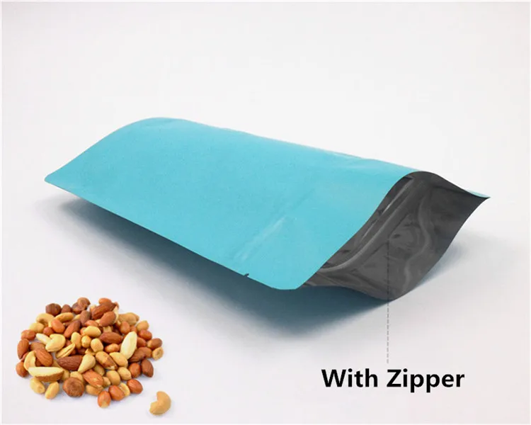 50pcs Stand up Matt Blue Aluminum Foil Food Ziplock Bag Doypack Coffee Tea Package Fidget Spinner Toys | Дом и сад