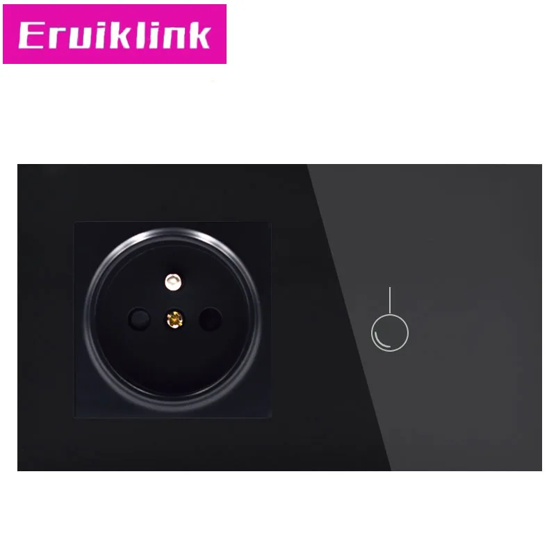 Eruiklink AC220 ~ 250 В белый кристалл стеклянная панель настенный выключатель света 16A