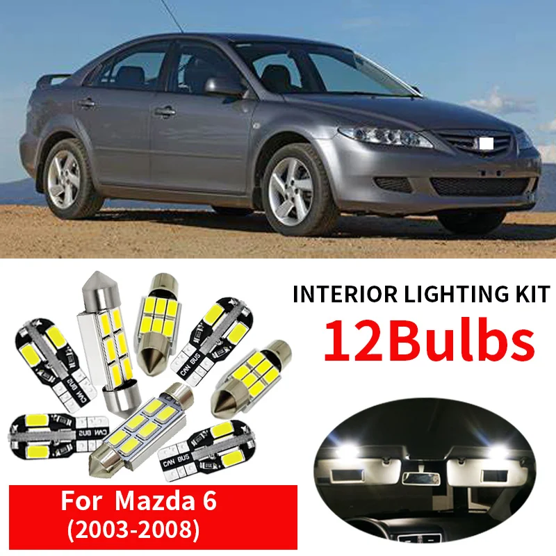 12 шт. Автомобильные светодиодные лампы для Mazda 6 2003 2004 2005 2006 2007 2008|Сигнальная лампа|