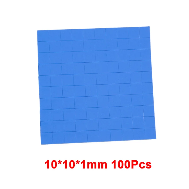 10x10x1mm 100Pcs Высокое качество 100 мм* 100 мм* 1 мм 0,5 мм 1,5 мм 2 мм 3 мм 5 мм термопрокладка графический процессор радиатор охлаждения Проводящий силиконовый коврик - Цвет: 10x10x1mm 100Pcs