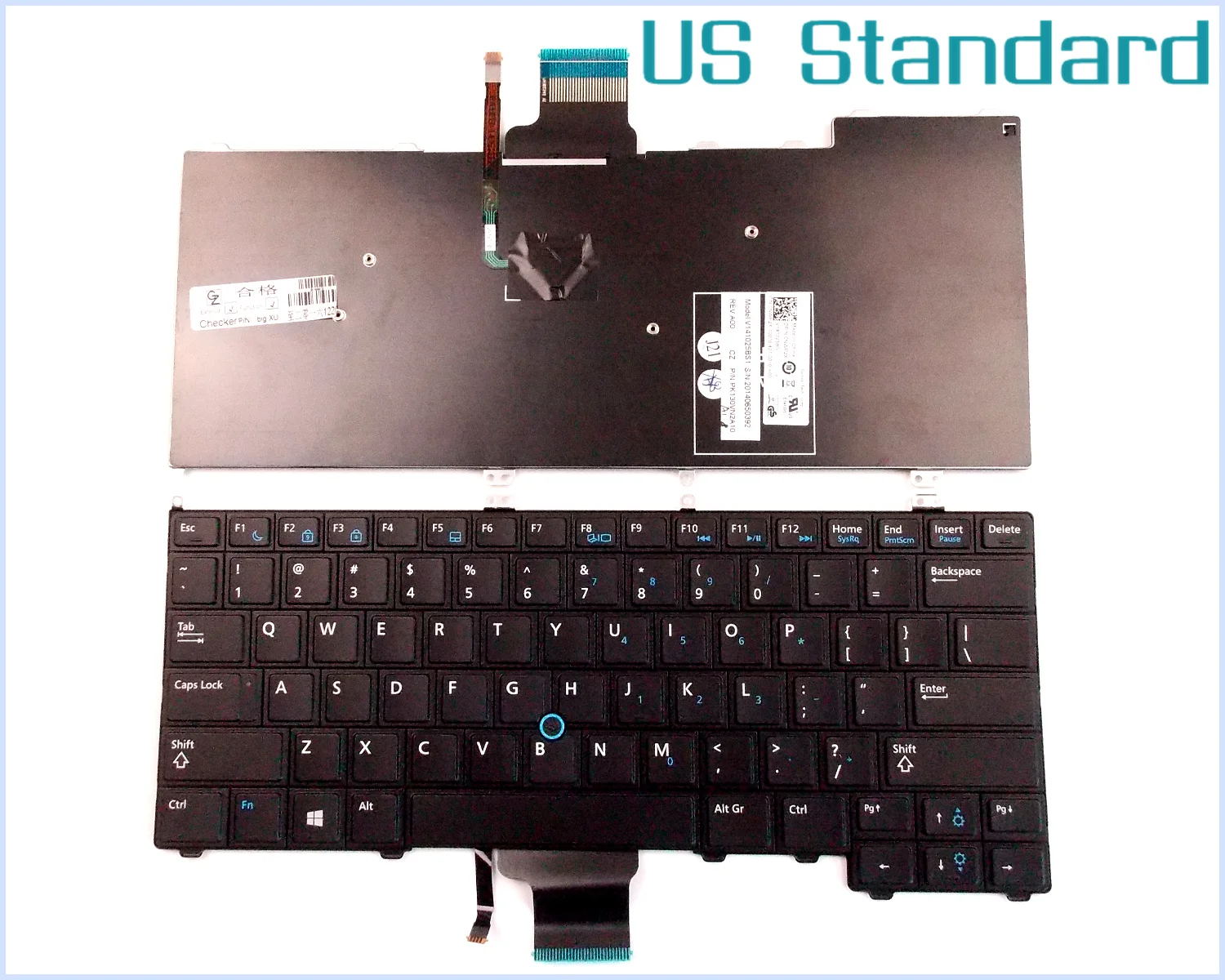 

US English Version Keyboard for Dell NSK-LDABC 01 0RXKD2 9Z.N9UBC.A01 9Z.N9ULN.001 PK130VM1B00 Laptop Non-Backlit Track Point