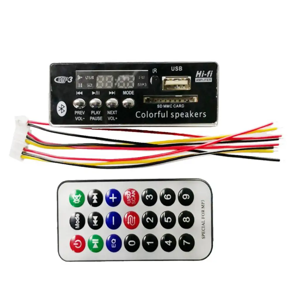Автомобильный USB Bluetooth Hands-free MP3 плеер встроенный MP3 декодер плата модуль с пультом дистанционного управления USB FM Aux радио для автомобиля