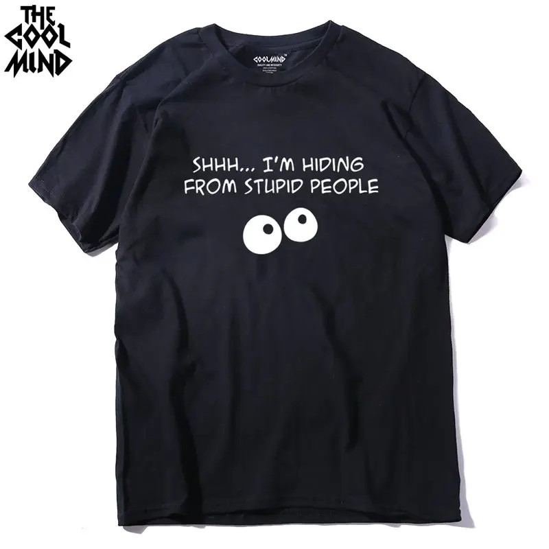 BLK COOLMIND FU0120A Летняя мужская футболка с коротким рукавом и круглым вырезом, повседневные топы, футболка с забавным принтом I have got your back - Цвет: BLK