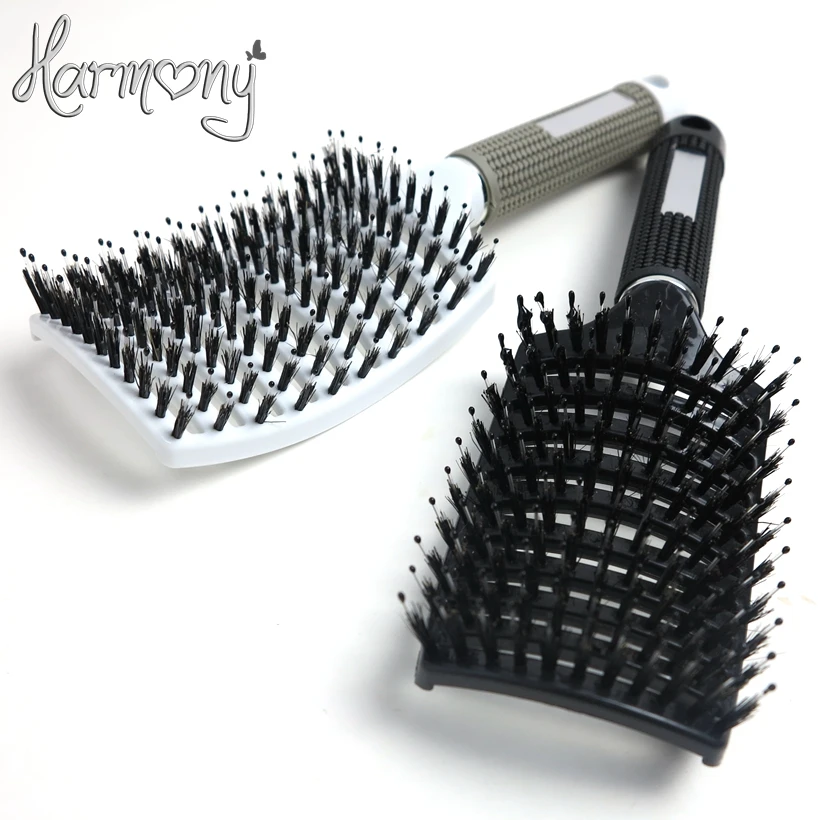 12pcs new scale shape Nylon & Boar Bristle hair brush Antistatic Hairdressing Styling Hair Extensions Brush Comb