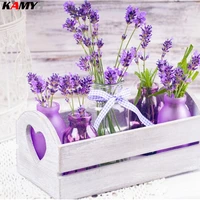 purple lavender diy diamond embroidery set full round drill diamond painting 5d picture of stones wall decor handcrafts xy1