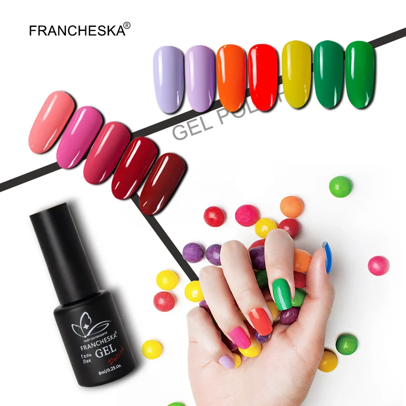 Гель лак для ногтей цветной VernisManicure Полупостоянный гель uv Vernis светодиодный